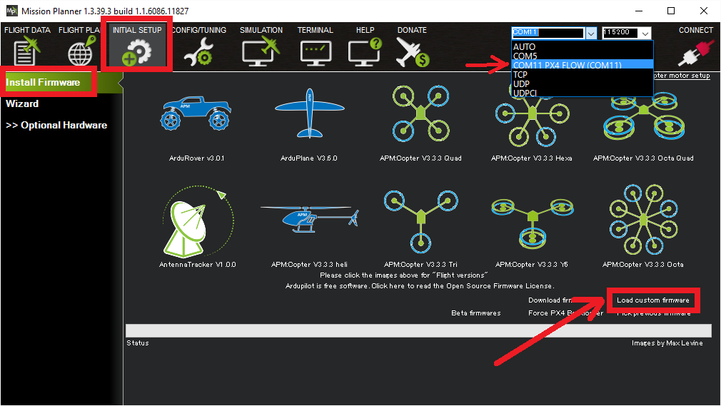 Load PX4Flow Firmware